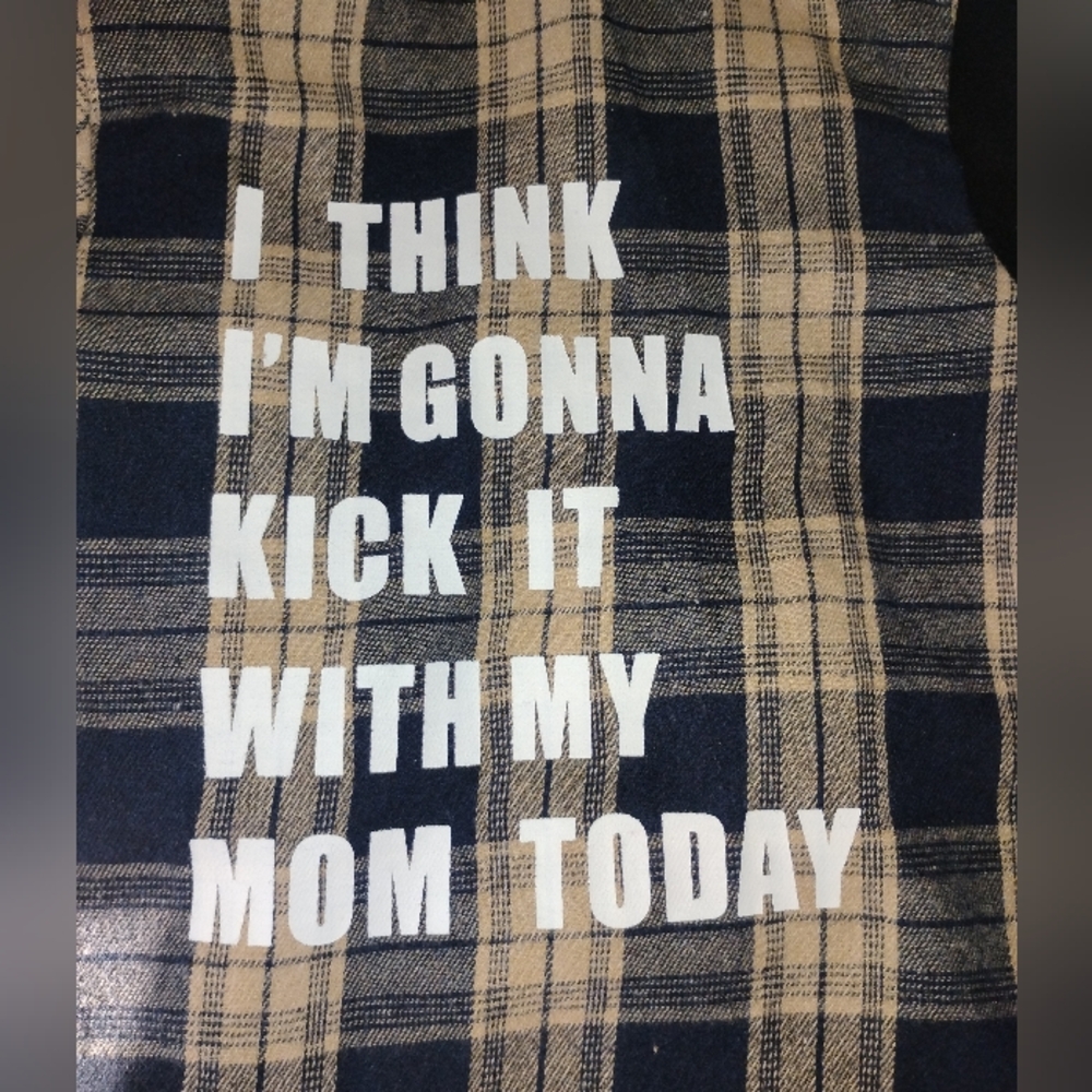 Plaid Graphic Tee - Black and Tan